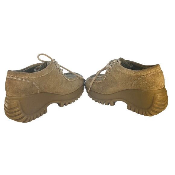 VTG Y2K Skechers Tan Suede Chunky Platform Shoes Lug Sole Womens Size 9.5 - Picture 6 of 10